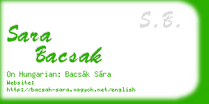sara bacsak business card