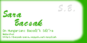 sara bacsak business card